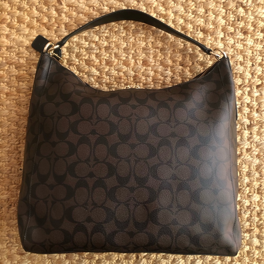 Coach Hobo in Signature Logo. Brown. - Picture 2 of 14